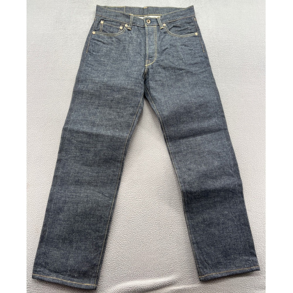 Non Stock Jeans Mens 30x30 Raw Indigo Selvedge Denim Straight Leg Dark Wash